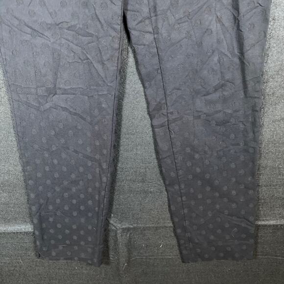 Chicos Womens Pants Black Pull On Dot Textured Ankle Workwear Stretch 1R (8R) - Picture 3 of 13